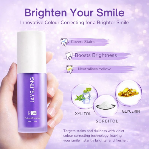 V34 Colour Corrector | Neutralizes Yellow Teeth Instantly and Gives You a Brighter Smile in Minutes